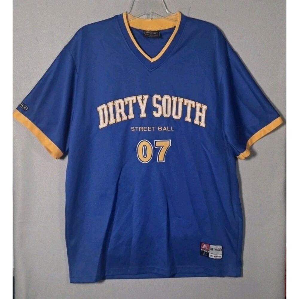 Vtg Dirty South Jersey Mens XL  Blue East West  Sports  Y2K 90s Skater Hip Hop